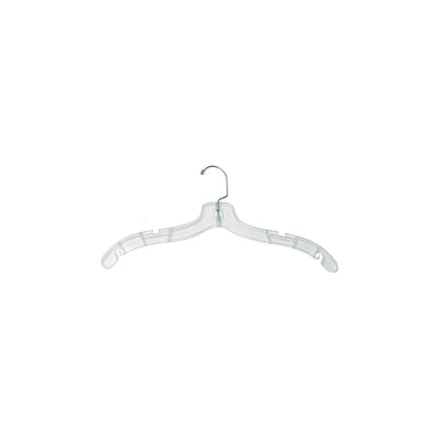 Clear plastic dress hanger