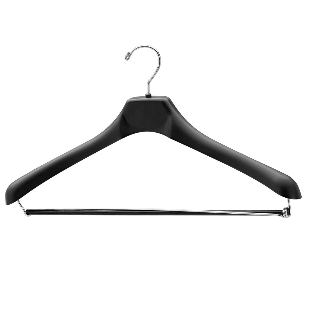 Black Plastic Hangers 50 Pack, Light Weight Durable Clothes Hangers G-Shape  Stan